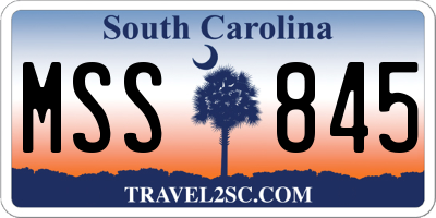 SC license plate MSS845