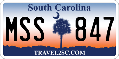 SC license plate MSS847