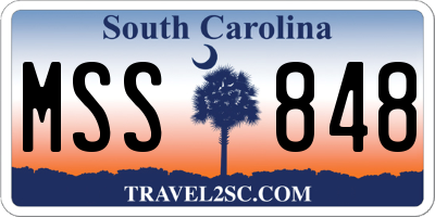SC license plate MSS848