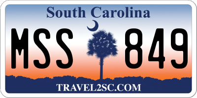 SC license plate MSS849