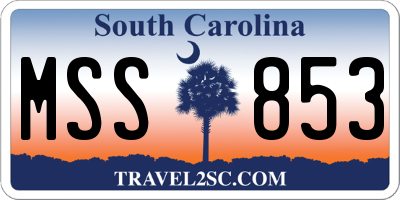 SC license plate MSS853