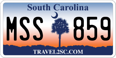 SC license plate MSS859