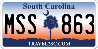 SC license plate MSS863
