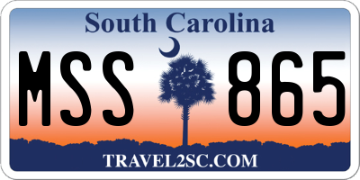 SC license plate MSS865