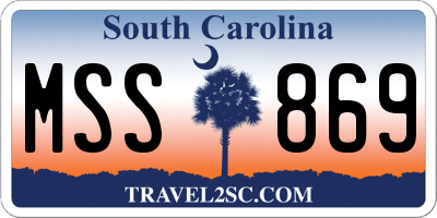 SC license plate MSS869