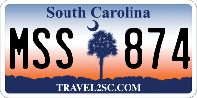 SC license plate MSS874