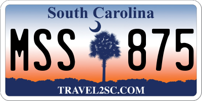 SC license plate MSS875