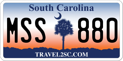 SC license plate MSS880