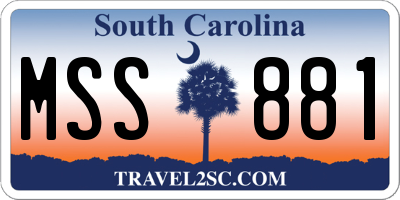 SC license plate MSS881