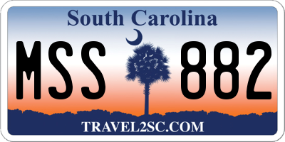 SC license plate MSS882