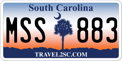 SC license plate MSS883