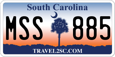 SC license plate MSS885