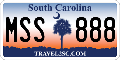 SC license plate MSS888