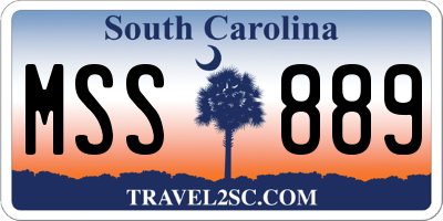 SC license plate MSS889