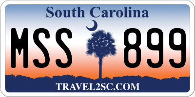 SC license plate MSS899