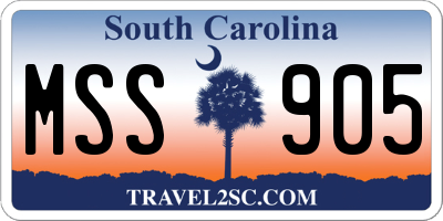 SC license plate MSS905
