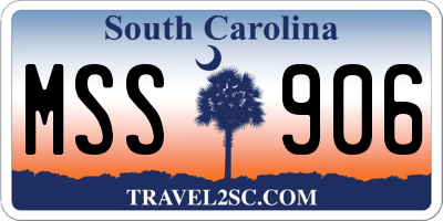 SC license plate MSS906