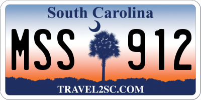 SC license plate MSS912