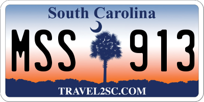 SC license plate MSS913