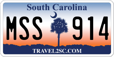 SC license plate MSS914