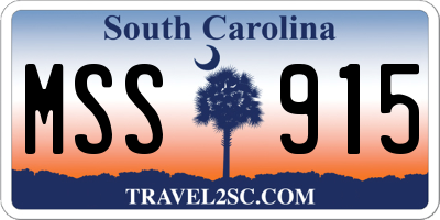 SC license plate MSS915