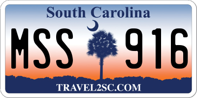 SC license plate MSS916