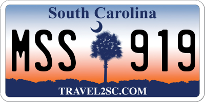 SC license plate MSS919