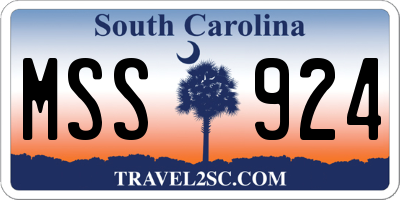 SC license plate MSS924