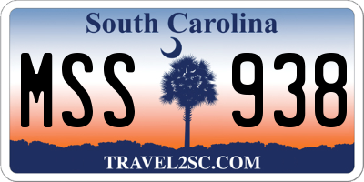SC license plate MSS938