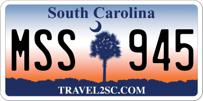 SC license plate MSS945