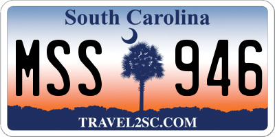 SC license plate MSS946