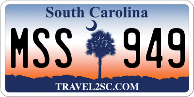 SC license plate MSS949