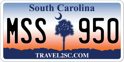 SC license plate MSS950