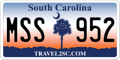 SC license plate MSS952