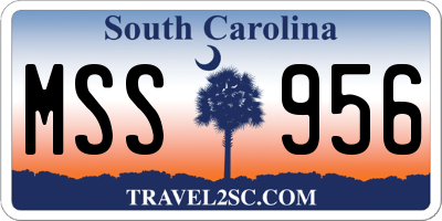 SC license plate MSS956