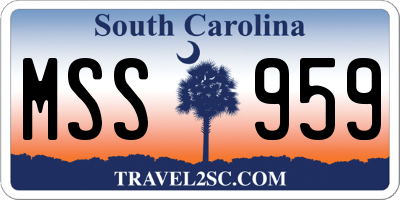 SC license plate MSS959