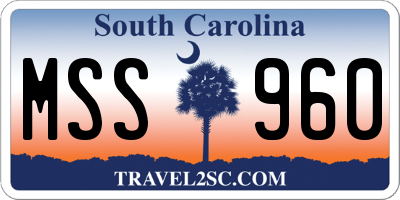 SC license plate MSS960