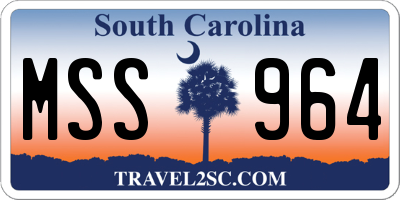 SC license plate MSS964