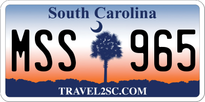 SC license plate MSS965