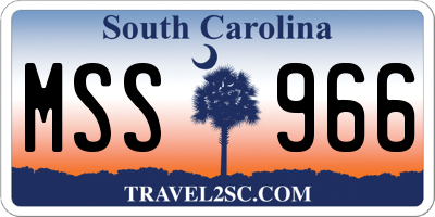 SC license plate MSS966