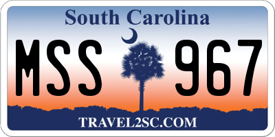 SC license plate MSS967