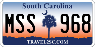 SC license plate MSS968