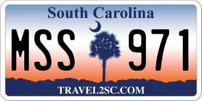 SC license plate MSS971