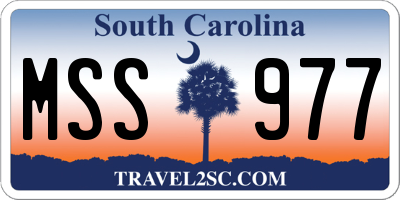 SC license plate MSS977