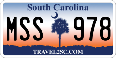 SC license plate MSS978