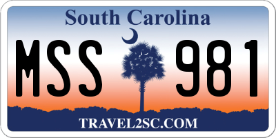 SC license plate MSS981