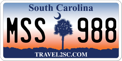 SC license plate MSS988