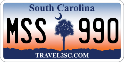 SC license plate MSS990