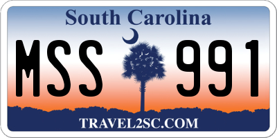 SC license plate MSS991