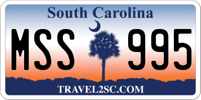 SC license plate MSS995